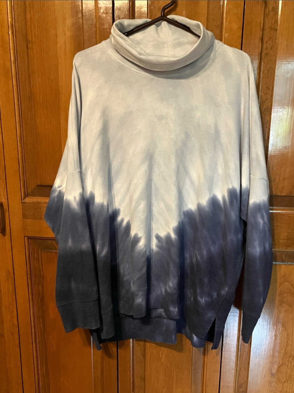 PINK Victoria's Secret Two-Tone Cowl Neck Sweater - Light Gray & Navy